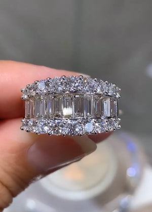 Baguette and Round Cut Diamond Ring 2.68ct tw