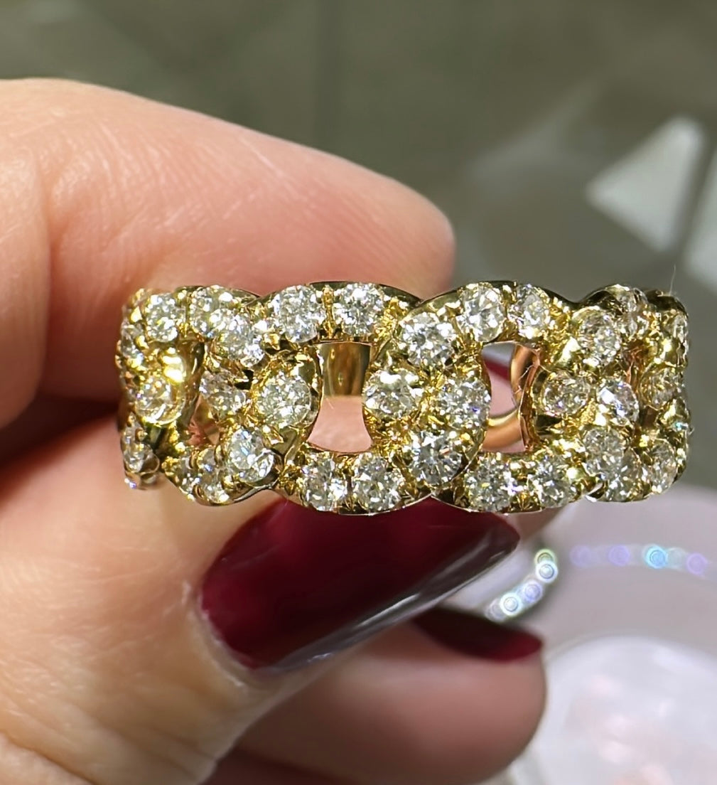1.30ct tw Diamond & Gold Link Fancy Ring