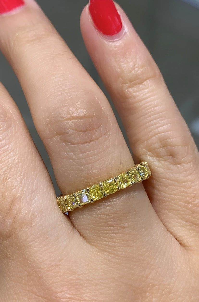 Yellow diamond eternity band Clearance