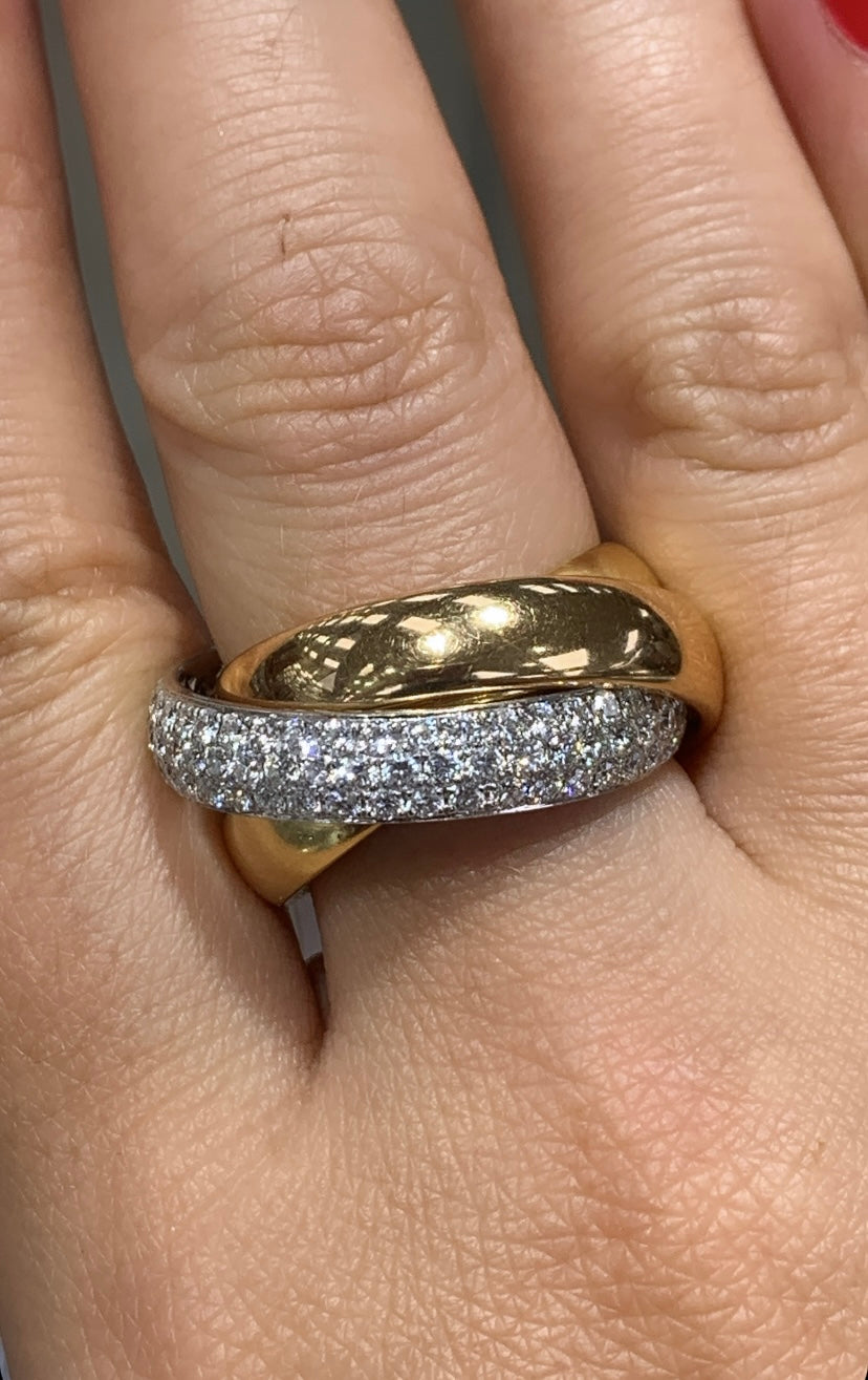 2.43ctw Diamond Designer Inspired Trinity Ring
