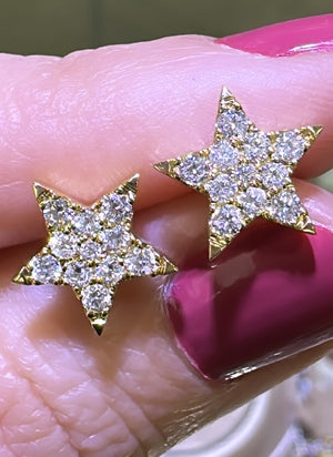 Ladies Diamond Star Stud Earrings 0.50ct tw