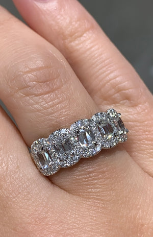 Henri Daussi Cushion Cut Five Stone 1.50ct tw Anniversary Diamond Ring