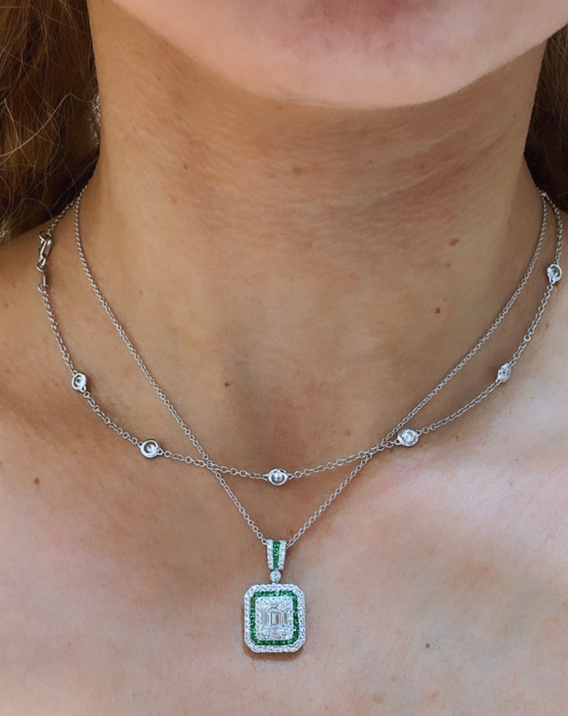 Emerald Cut Blue Topaz and Diamond Necklace, 14K White Gold | Long Island  Jewelers - Fortunoff Jewelry – Fortunoff Fine Jewelry
