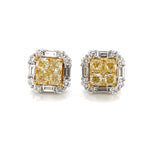 3.03ct tw Fancy Canary Yellow Diamond Stud Earrings