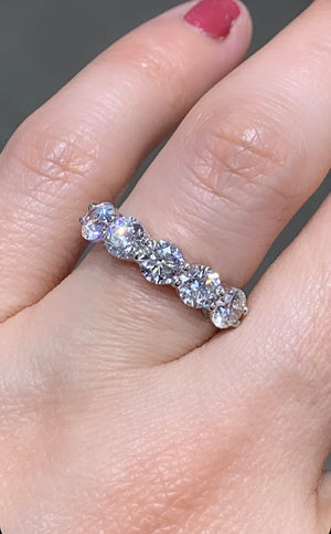 GIA Certified Five Stone Diamond Anniversary Ring 2.15ct tw