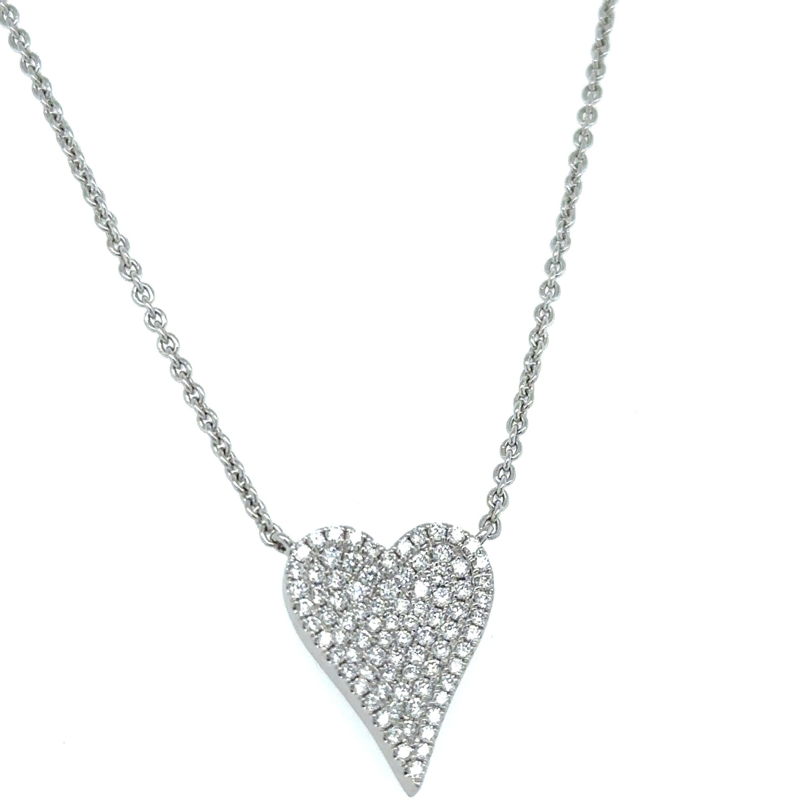 0.52CT T.W. Diamond Heart Pave Necklace