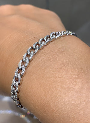 1.75ct tw Diamond Pave Set Link Bracelet