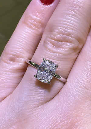 GIA Certified Henri Daussi Cushion Cut 1.09ct Diamond Engagement Ring