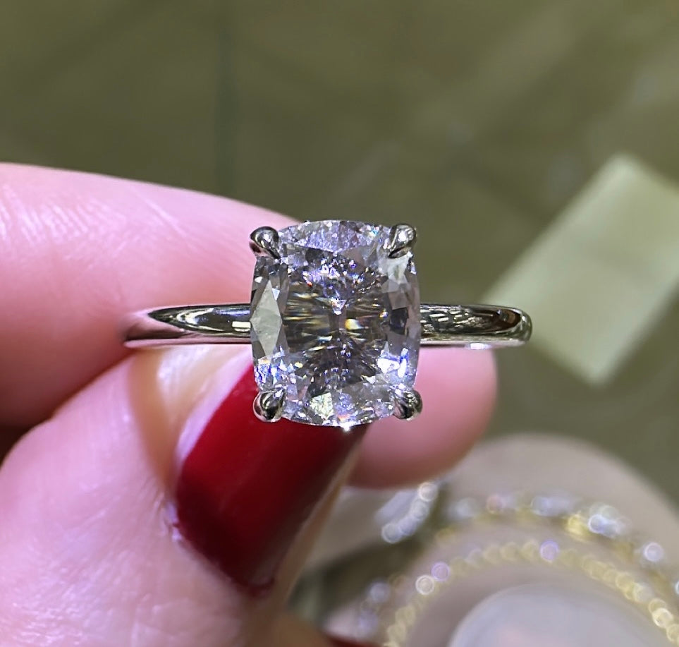 GIA Certified Henri Daussi Cushion Cut 0.82ct Diamond Engagement Ring