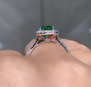 1.70carat Emerald & Diamond Engagement Ring