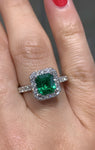 1.70carat Emerald & Diamond Engagement Ring