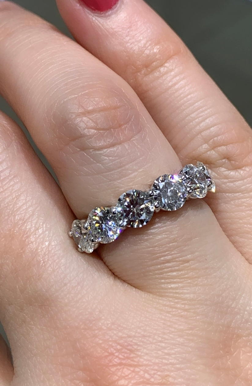 3.10ctw Six Stone Diamond Anniversary Ring