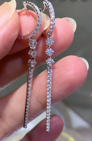 Diamond Dangling Drop Earrings 1.19ct tw