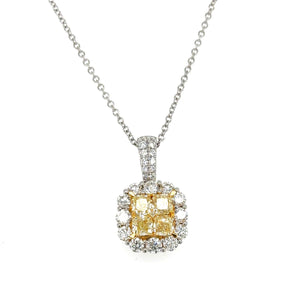 1.93ct tw Canary Fancy Yellow Diamond Pendant Necklace