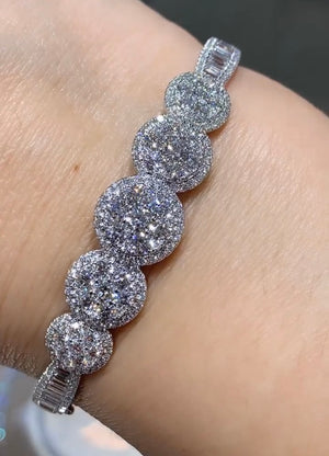 Diamond Fancy Pave Bangle Bracelet 3.47ct tw
