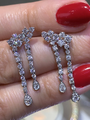 1.53ct tw Bridal Fancy Drop Dangling Diamond Earrings
