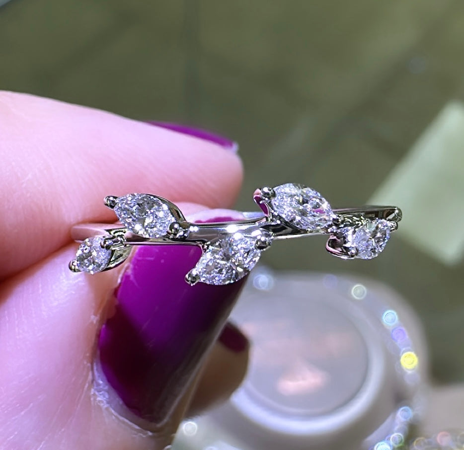 0.26ct tw Marquise Diamond Branch Of Leaves Ring