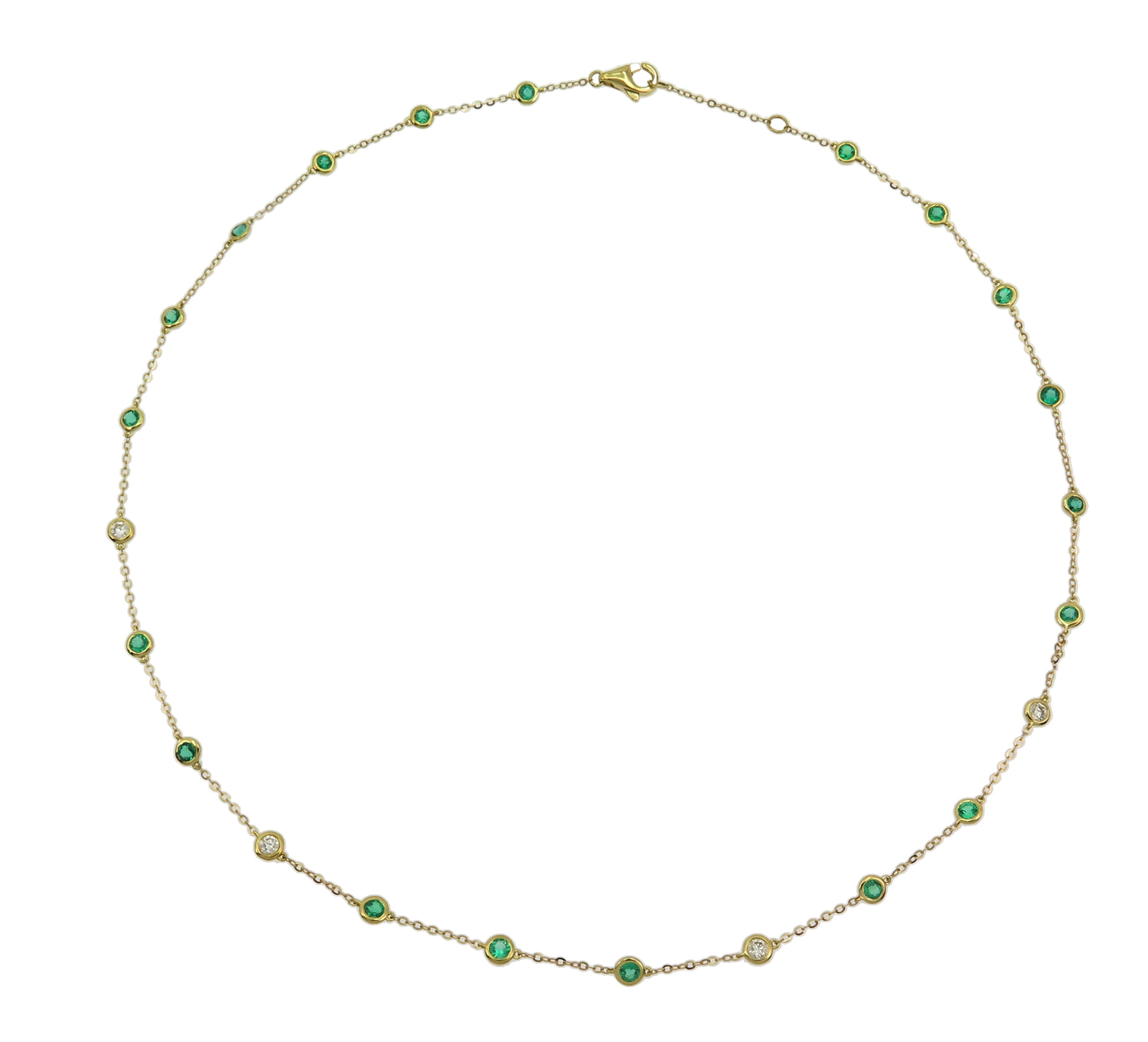 Gem Stone Diamond By The Yard Necklace 1.30ct tw
