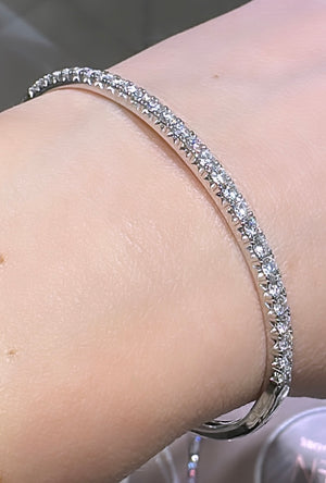 1.57ct t.w. White Gold Diamond Bangle Bracelet
