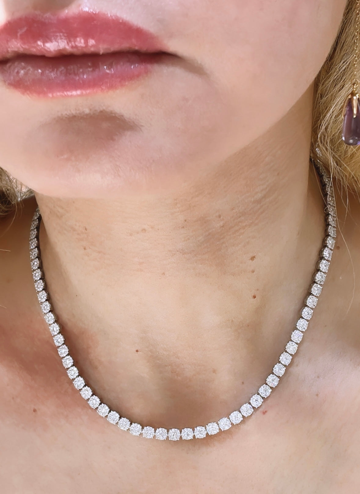 Statement diamond tennis necklace Clearance