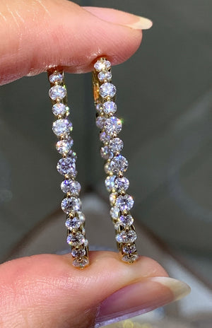 2.50ct tw Inside-out Diamond Hoop Earrings