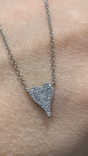 0.15CT T.W. Diamond Heart Pave Necklace