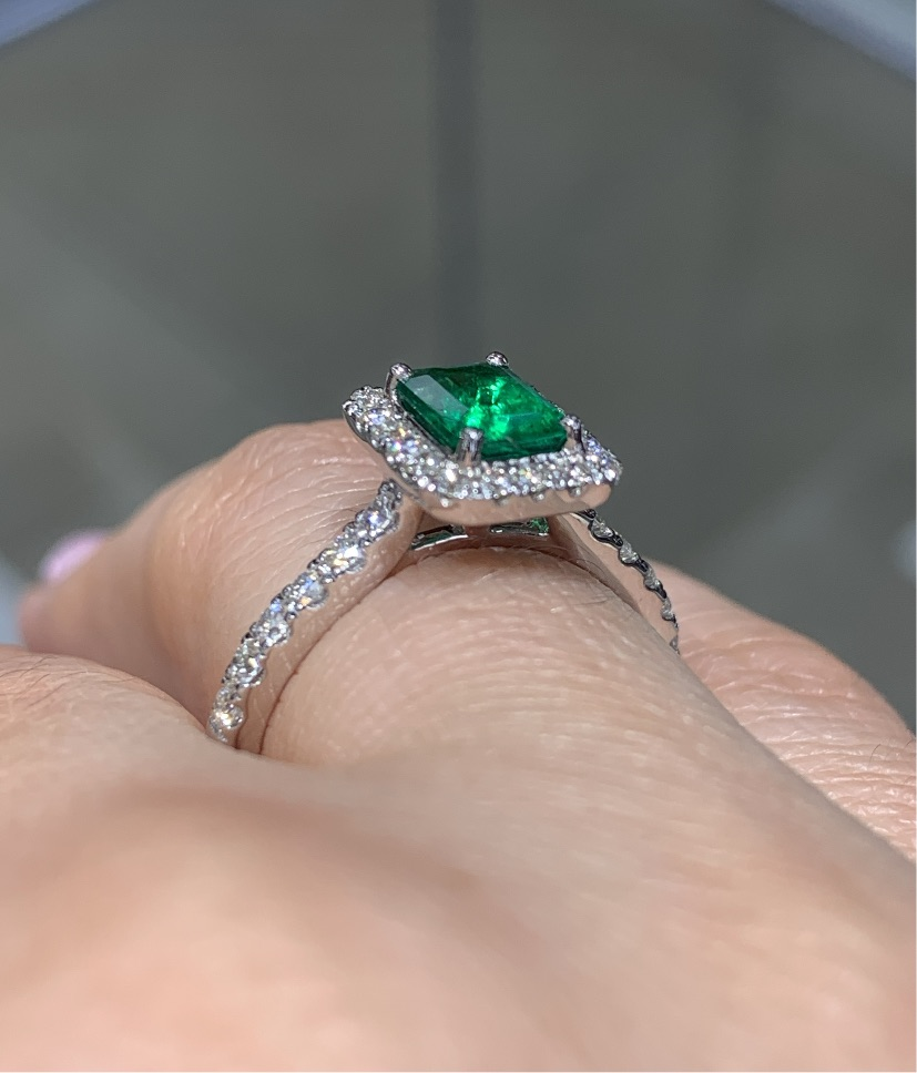Emerald cut 2025 halo ring