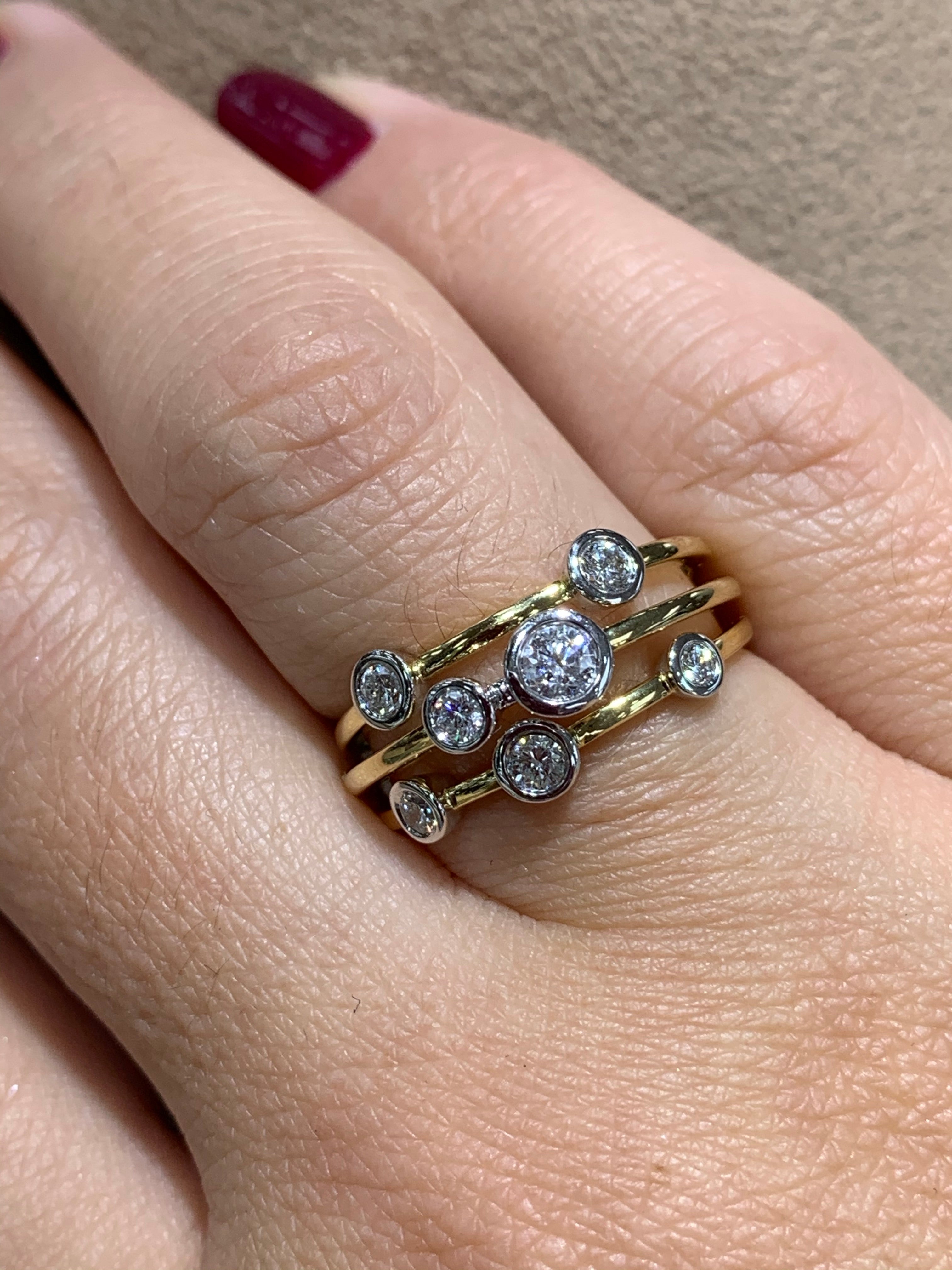 Two Tone Gold & Diamond Ring - HANIKEN JEWELERS NEW-YORK