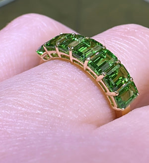 2.47CT TW Emerald-cut Garnet Gemstone Birthstone Half Eternity Ring