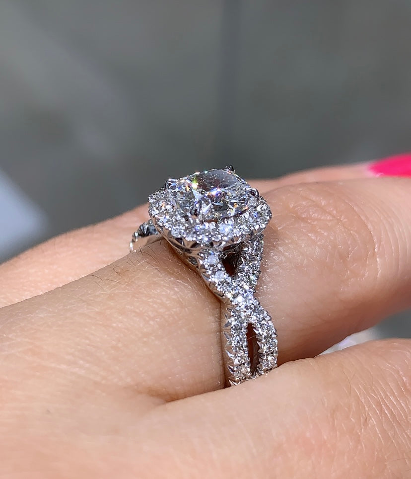 2.16ct tw Henri Daussi Cushion Cut GIA Certified Diamond Engagement Ring
