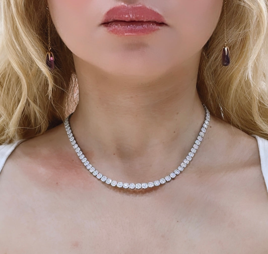 Statement diamond tennis necklace Clearance