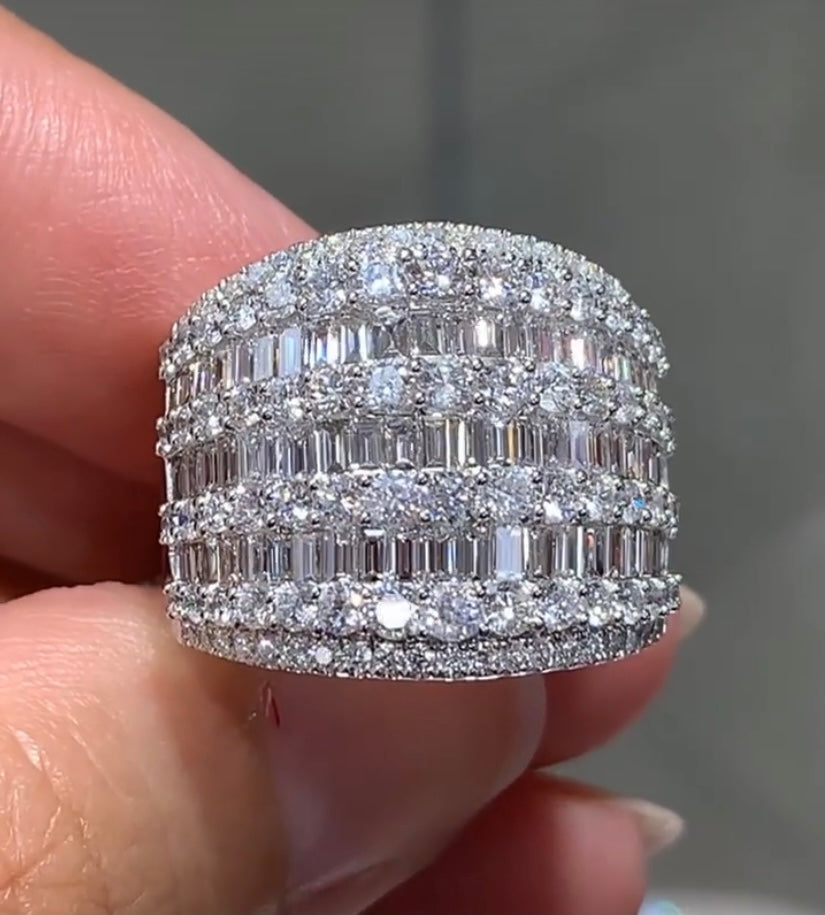 2.85ct t.w. Round And Baguette Diamond Fashion Ring