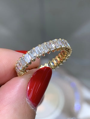 Ladies Diamond Emerald Cut 2.14ct tw Eternity Ring