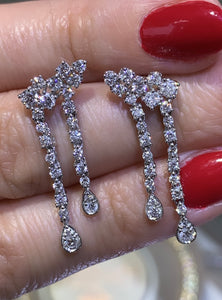 1.53ct tw Bridal Fancy Drop Dangling Diamond Earrings