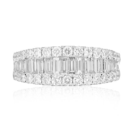Baguette and Round Cut Diamond Ring 1.26ct tw