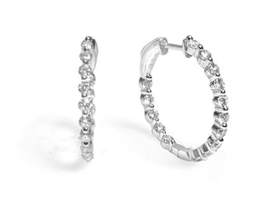1.56ctw Diamond Hoop Earrings - HANIKEN JEWELERS NEW-YORK
