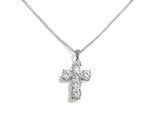 Six Stone Diamond Cross Pendant Necklace 1.47ct tw