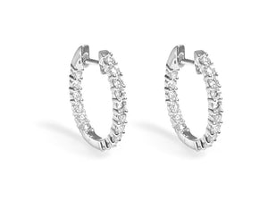0.96ctw Inside And Out Diamond Hoops - HANIKEN JEWELERS NEW-YORK