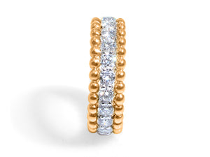 beaded gold rose gold engagement ring diamond wedding band gold eternity ring anniversary Haniken Jewelers New York