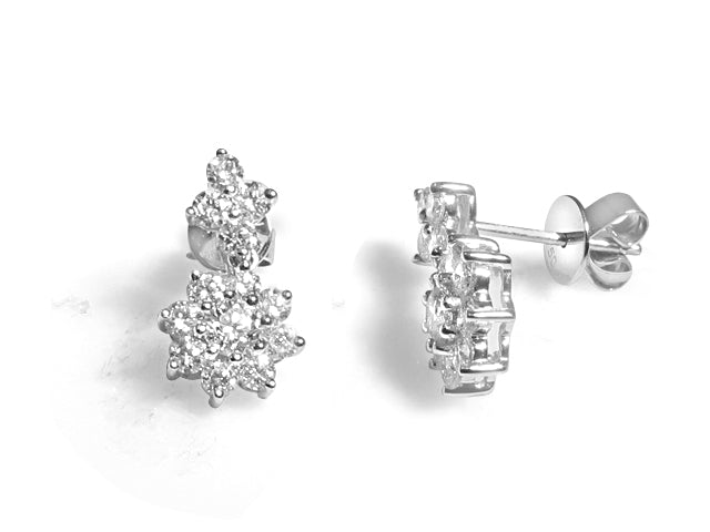 1.51ctw Flower Diamond Drop Earrings - HANIKEN JEWELERS NEW-YORK