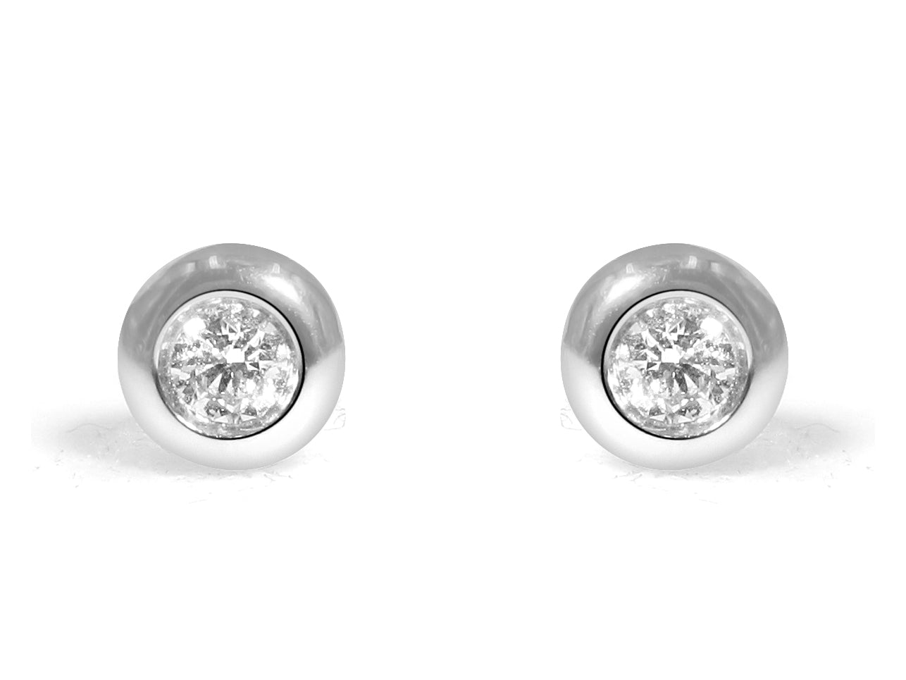 Diamond Full Bezel Stud Earrings with 0.40tcw