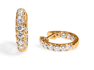 Rose Gold Diamond Huggie Earrings - HANIKEN JEWELERS NEW-YORK