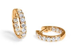 Rose Gold Diamond Huggie Earrings - HANIKEN JEWELERS NEW-YORK