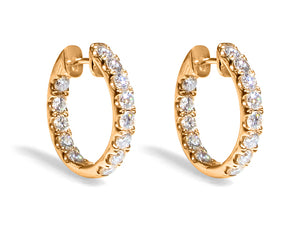 2.04ctw Rose Gold Diamond Huggie Earrings - HANIKEN JEWELERS NEW-YORK