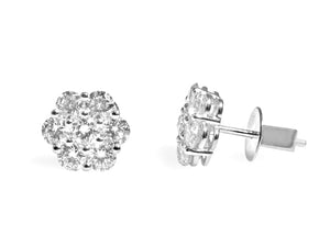 Diamond 1.95ct t.w. Flower Earrings - HANIKEN JEWELERS NEW-YORK