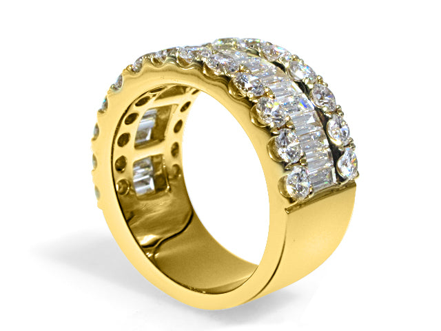 3.57ctw Baguette & Round Brilliant Cut Diamond Anniversary Ring - HANIKEN JEWELERS NEW-YORK