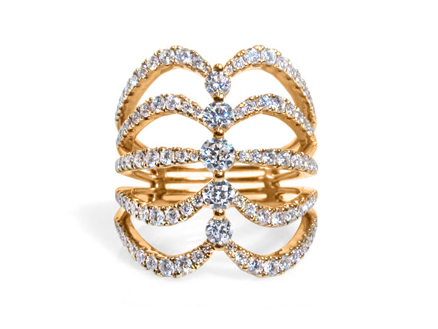 1.31ctw Diamond Fancy  Rose Gold Ring - HANIKEN JEWELERS NEW-YORK