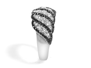 Black and Diamond 1.83ctw Fancy Ring - HANIKEN JEWELERS NEW-YORK