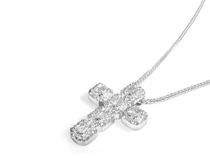 Baguette Diamond Cross 1.72ct tw Pendant Necklace