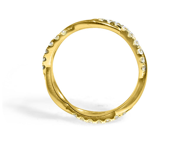 0.62ctw Twisted Diamond and Gold Ring - HANIKEN JEWELERS NEW-YORK